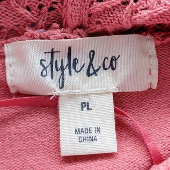 Style & Co Fringed Cowl Neck Sweater Copper Rose Women Petite Large PL Soft Cozy - Picture 8 of 11